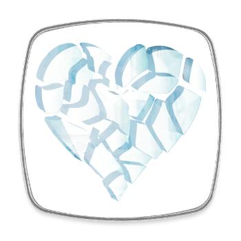 Broken Heart of – Broken Heart Form - Square fridge magnet - white - Front