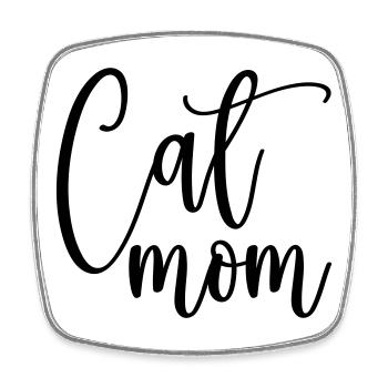 Cat Mom, Katzen Mama, Funny Shirt - Viereckiger Kühlschrankmagnet - Weiß - Vorne