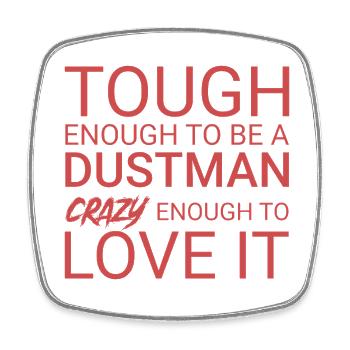 Dustman Crazy - Square fridge magnet - white - Front