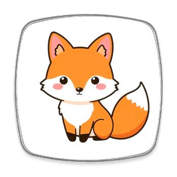 Fuchs - Viereckiger Kühlschrankmagnet - Weiß - Vorne