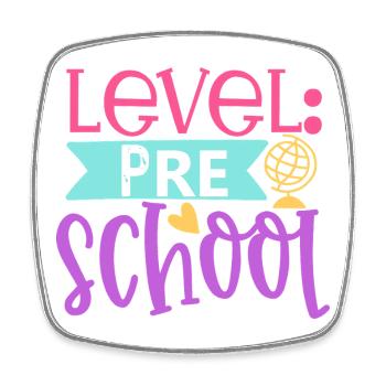 Level: Preschool - Square fridge magnet - white - Front