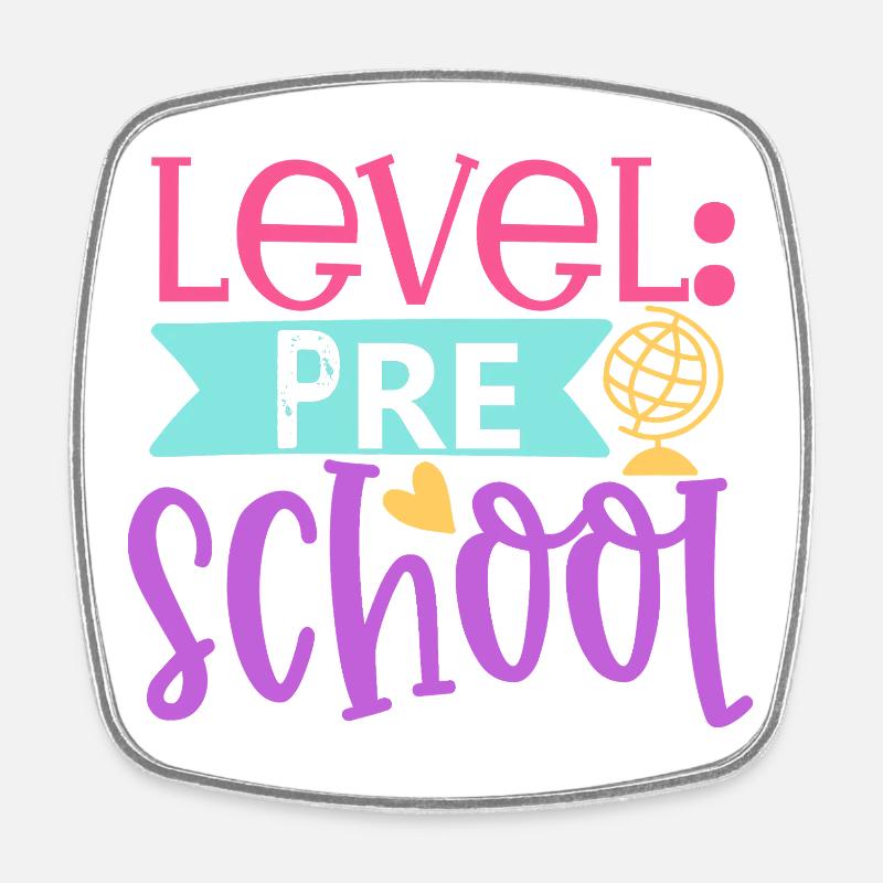 Level: Preschool - Square fridge magnet - white