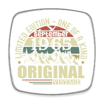 Geburtstag September 1965 Limited Edition Legende - Viereckiger Kühlschrankmagnet - Weiß - Vorne