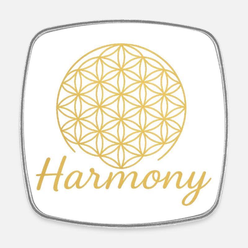 Fleur de Vie Harmonie - Magnet carré - blanc