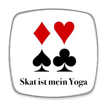 Skat ist wie Yoga – Nur mit Fluchen | Lustiges Ska - Viereckiger Kühlschrankmagnet - Weiß - Vorne
