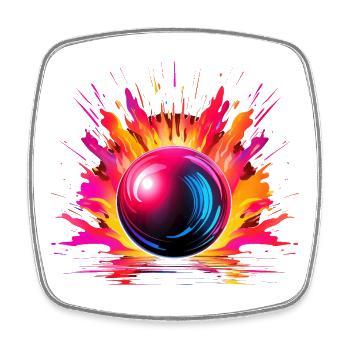 Bowling - Viereckiger Kühlschrankmagnet - Weiß - Vorne