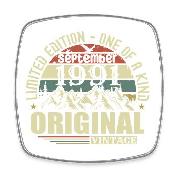 Geburtstag September 1991 Limited Edition Legende - Viereckiger Kühlschrankmagnet - Weiß - Vorne
