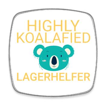 Lagerhelfer Koalafied - Viereckiger Kühlschrankmagnet - Weiß - Vorne