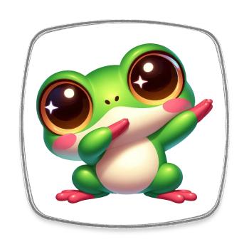 Cute Frog Dab Dance Gamer Chibi Cartoon Kawaii - Square fridge magnet - white - Front