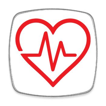 Heartbeat Line Heart Icon Design - Square fridge magnet - white - Front
