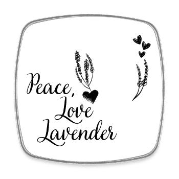 Love, Peace and Lavender - Viereckiger Kühlschrankmagnet - Weiß - Vorne