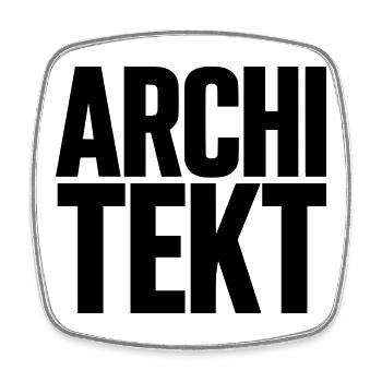 Architekt Schriftzug gestapelt - Viereckiger Kühlschrankmagnet - Weiß - Vorne