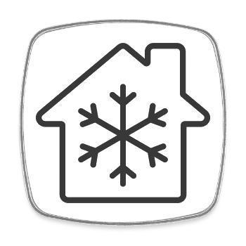 Symbol der Klimaanlage – Stil der klaren Linie - Viereckiger Kühlschrankmagnet - Weiß - Vorne