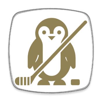 Minimalistischer Pinguin Eishockey Silhouette  - Viereckiger Kühlschrankmagnet - Weiß - Vorne