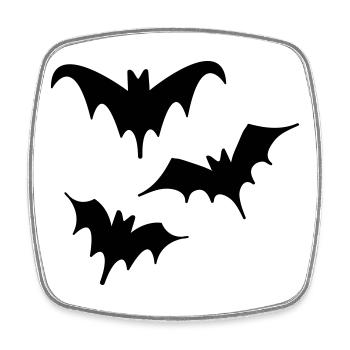 Bats Halloween Art Trio - Square fridge magnet - white - Front