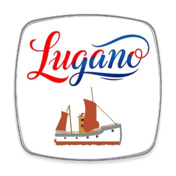Lugano T-shirt for sailing fans - Square fridge magnet - white - Front