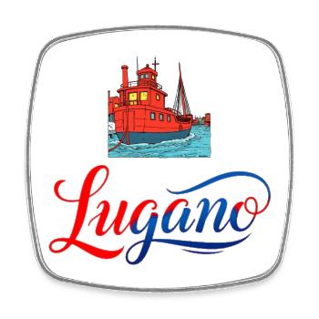Lugano Port Souvenir - Square fridge magnet - white - Front