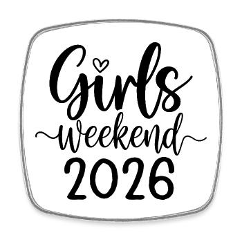 Girls Weekend 2026 Schriftzug - Viereckiger Kühlschrankmagnet - Weiß - Vorne