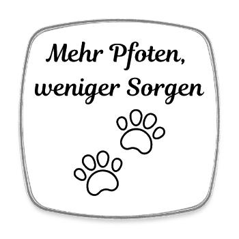 Plus de pattes, moins de soucis – motif animalier - Magnet carré - blanc - Devant