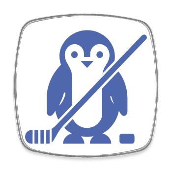 Minimalistischer Pinguin Eishockey Silhouette - Viereckiger Kühlschrankmagnet - Weiß - Vorne
