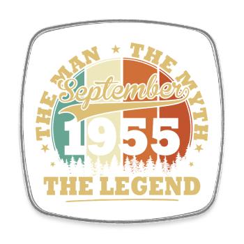 Vintage September 1955 Birthday Gift 70 Year - Square fridge magnet - white - Front