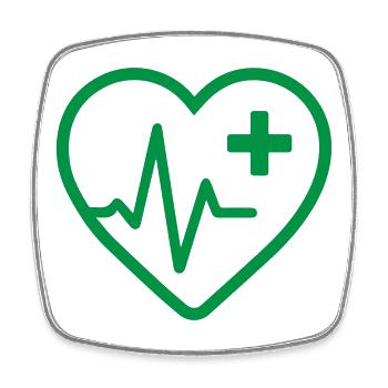 Icône médicale du rythme cardiaque – Soins de santé et bien-être - Magnet carré - blanc - Devant