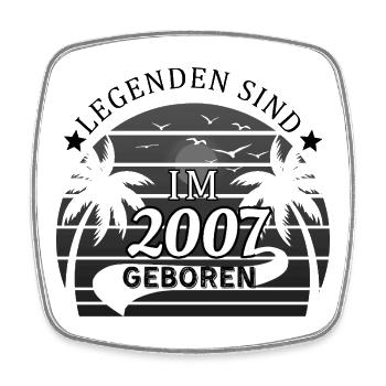 Des légendes sont nées en 2007 - Anniversaire - Magnet carré - blanc - Devant