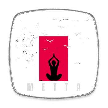 Metta Meditation - Viereckiger Kühlschrankmagnet - Weiß - Vorne
