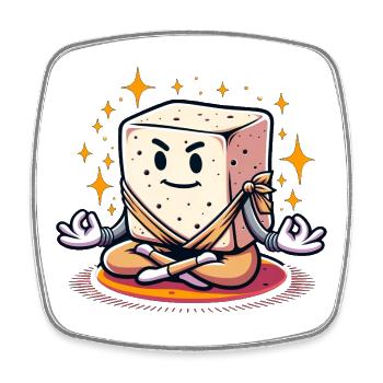 Zen-Tofu-Meister - Viereckiger Kühlschrankmagnet - Weiß - Vorne