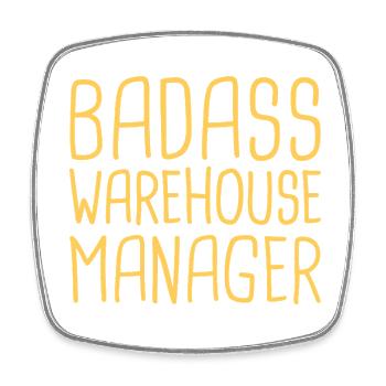 Warehouse Manager Badass - Viereckiger Kühlschrankmagnet - Weiß - Vorne