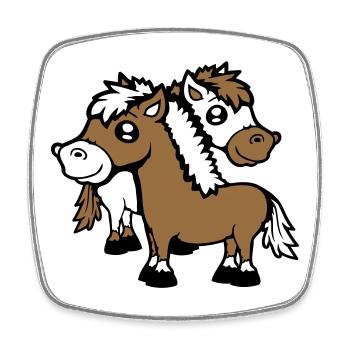 2 Chevaux Homme Femme Amoureux Amis Amour Équipe - Magnet carré - blanc - Devant