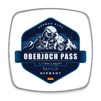 Oberjoch Pass , Bavaria, Germany  - Magnet carré - blanc - Devant