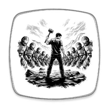 The Last Resistance - Square fridge magnet - white - Front
