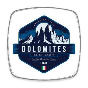 Dolomiten , Italien - Viereckiger Kühlschrankmagnet - Weiß - Vorne