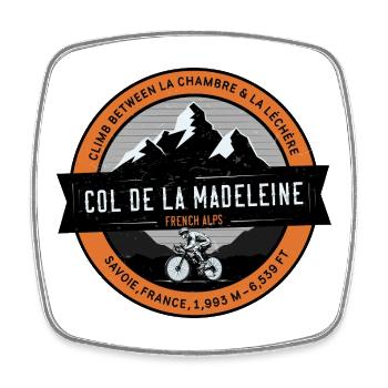 Col de la Madeleine , Savoyen, Französische Alpen - Viereckiger Kühlschrankmagnet - Weiß - Vorne