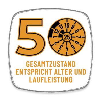 HU Oktober 2025 - 50 Jahre - Geburtstag Geschenk - Viereckiger Kühlschrankmagnet - Weiß - Vorne
