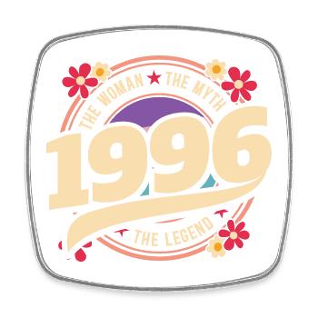1996 Legend 30 Jahre Jubiläum Frau - Viereckiger Kühlschrankmagnet - Weiß - Vorne