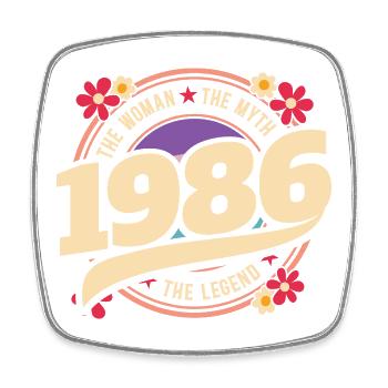 1986 Legend 40 Years Birthday Woman - Square fridge magnet - white - Front