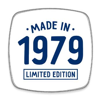 Fabriqué en 1979 - Edition limitée - Année de naissance - Magnet carré - blanc - Devant