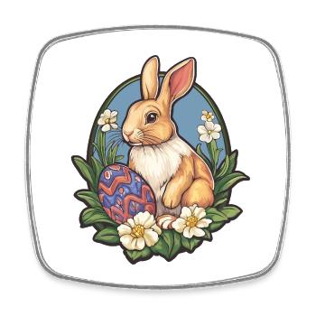 Osterhase - Viereckiger Kühlschrankmagnet - Weiß - Vorne