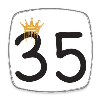 35 - Square fridge magnet - white - Front