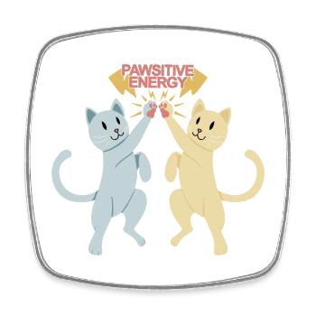 Freunde teilen Pawsitive Energy - Viereckiger Kühlschrankmagnet - Weiß - Vorne