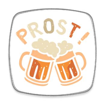 Prost Bierkrug Cheers Design - Viereckiger Kühlschrankmagnet - Weiß - Vorne