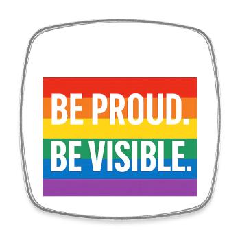 Rainbow Pride Statement Design - Square fridge magnet - white - Front