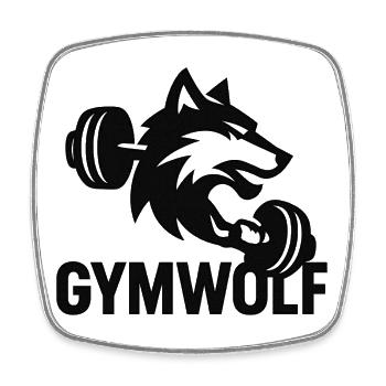 GymWolf - Magnet carré - blanc - Devant