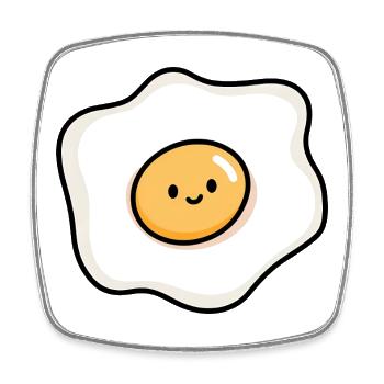 Cute Egg Ilustration Food Lover - Square fridge magnet - white - Front