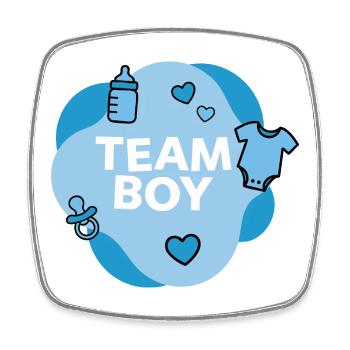 Team Boy Baby Shower Design - Square fridge magnet - white - Front