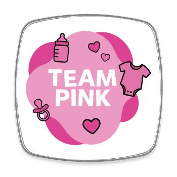 Team Pink Baby Shower Design - Viereckiger Kühlschrankmagnet - Weiß - Vorne