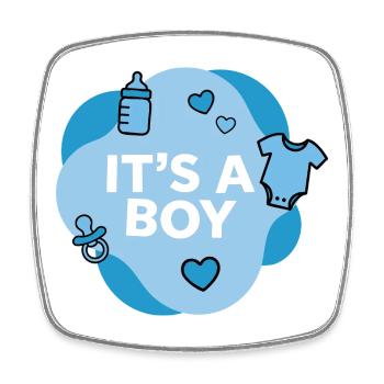 It's a Boy Baby baby shower - Square fridge magnet - white - Front