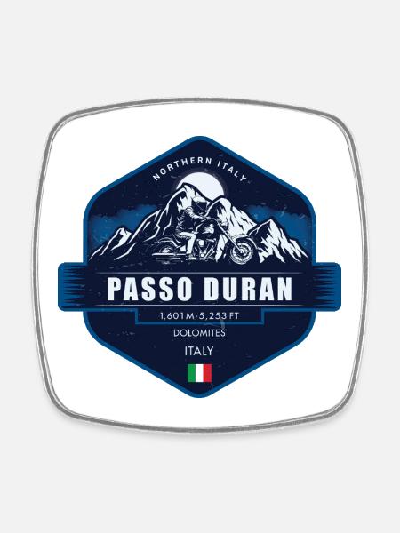 Passo Duran – Dolomites , Italy - Square fridge magnet - white